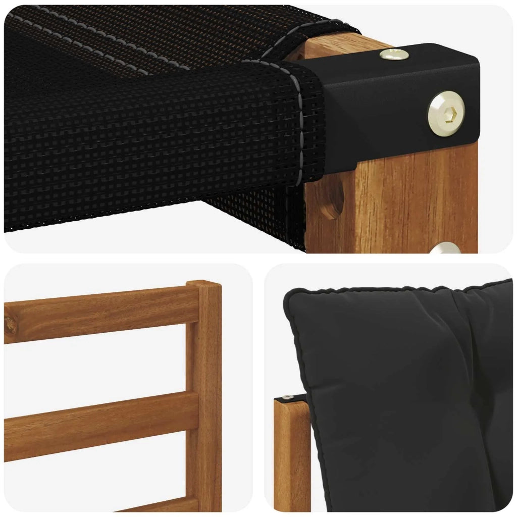 Set di divani da esterno con cuscino 5 pcs Naturale e Nero 3368655