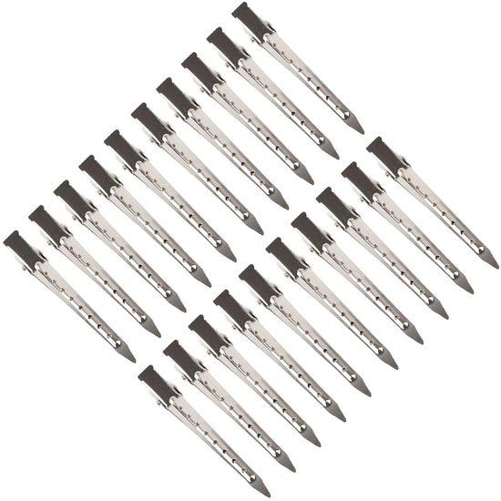 Fermo Capelli Professionali - 20 Pezzi - Acciaio Inossidabile - Design Compattibile - Ferri di Tortura per Capelli - Adatti per Saloni di Bellezza - Ferri a Clip per Capelli