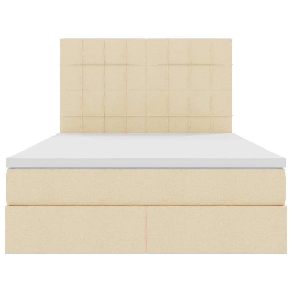 Letto con contenitore e materasso Crema 140 x 200 cm Poliestere 3371788