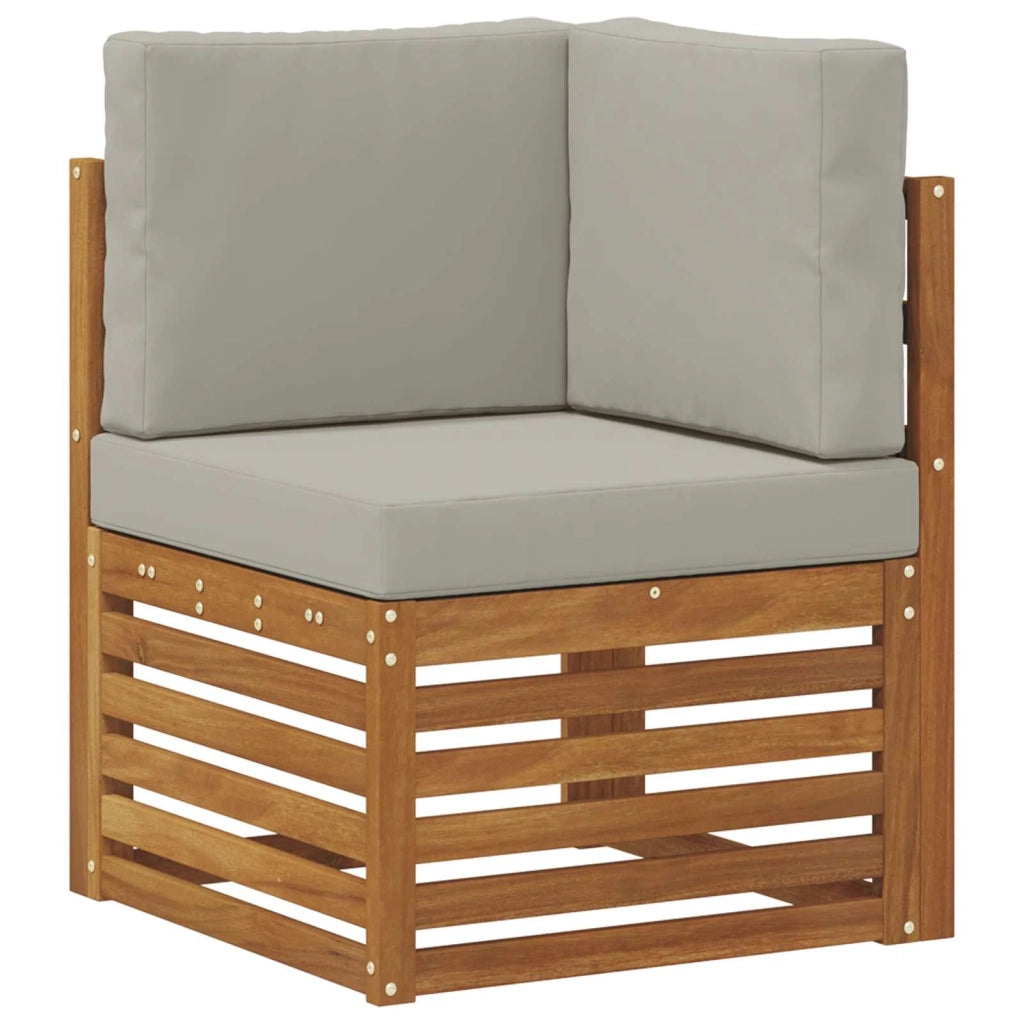 Set divano sezionale con cuscino 6 pcs Grigio Naturale e Chiaro 3375081