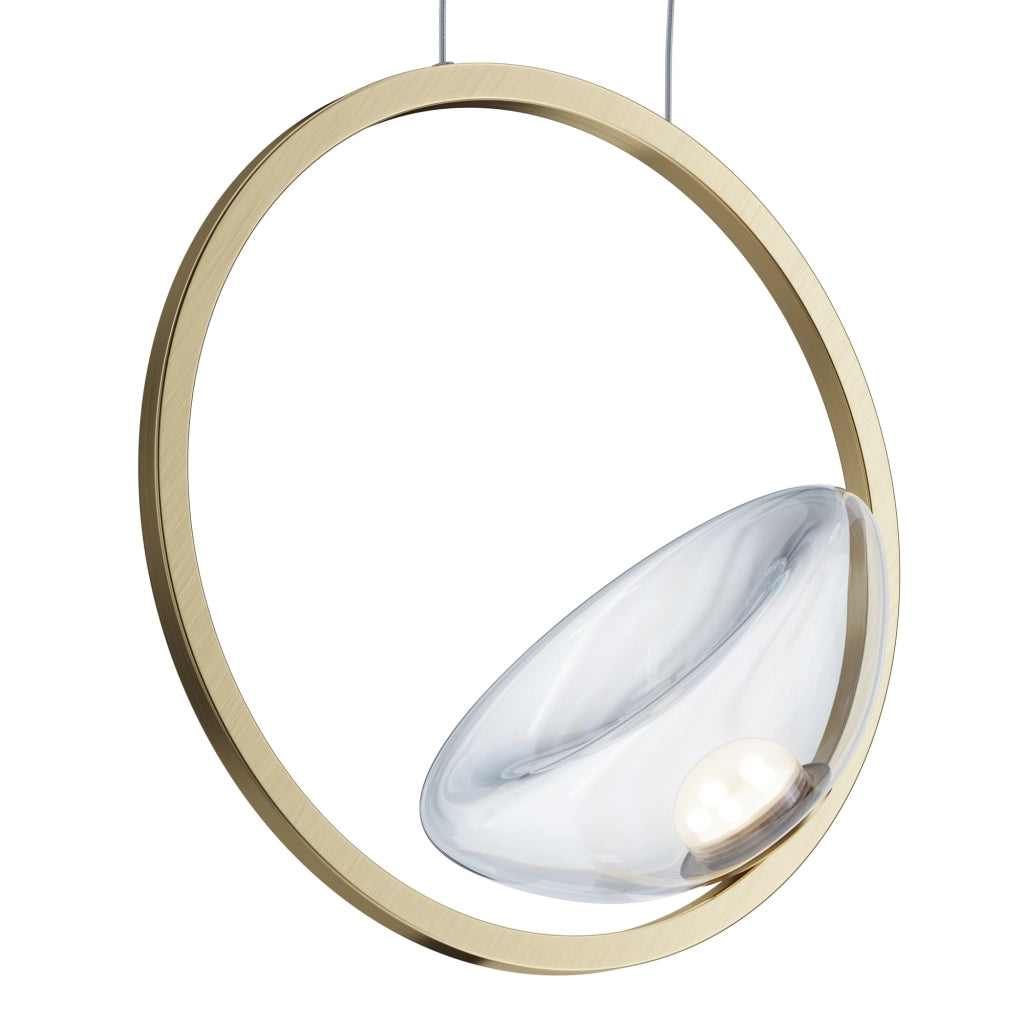 Lampada a sospensione LED Maytoni Lunare ottone vetro