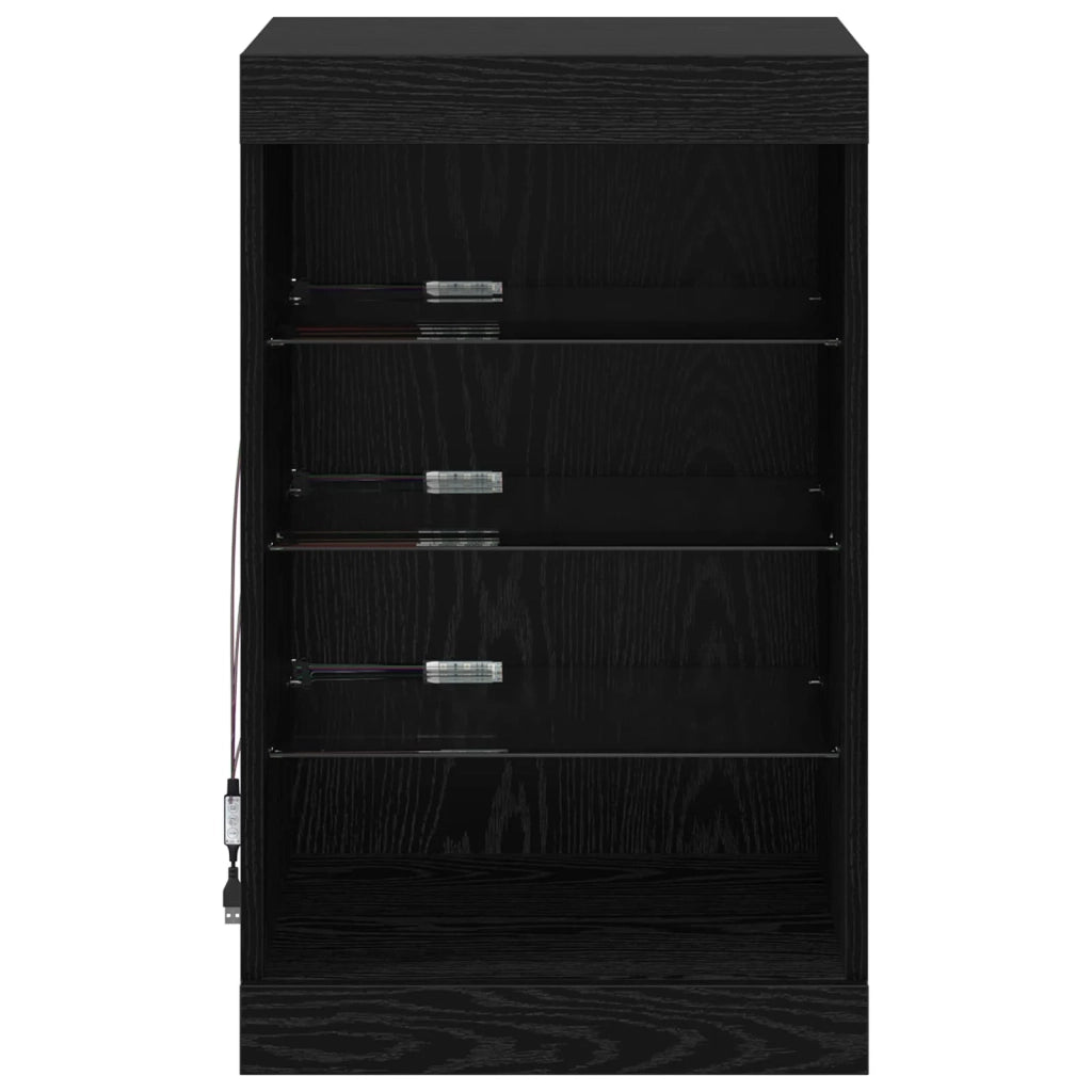 Madia LED Rovere Nero 41 x 37 x 67 cm Legno multistrato 863053
