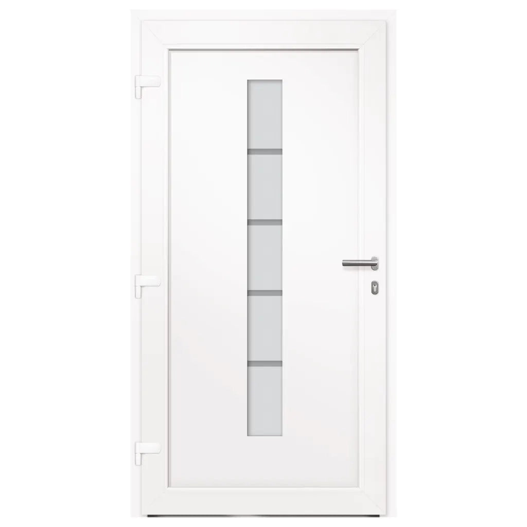 Porta d'Ingresso in Alluminio e PVC Bianco 100x210 cm