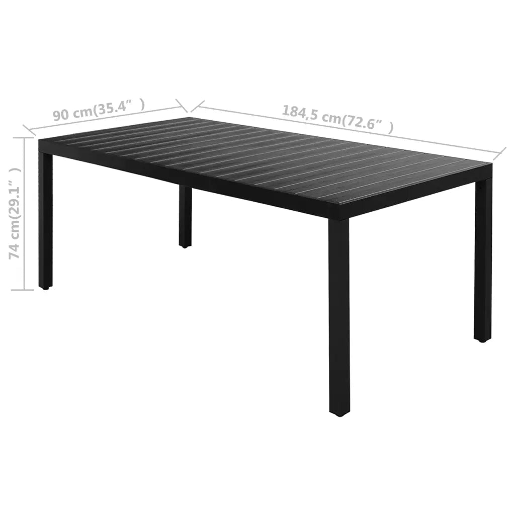 Set da Pranzo da Giardino 9 pz in Rattan PVC Nero
