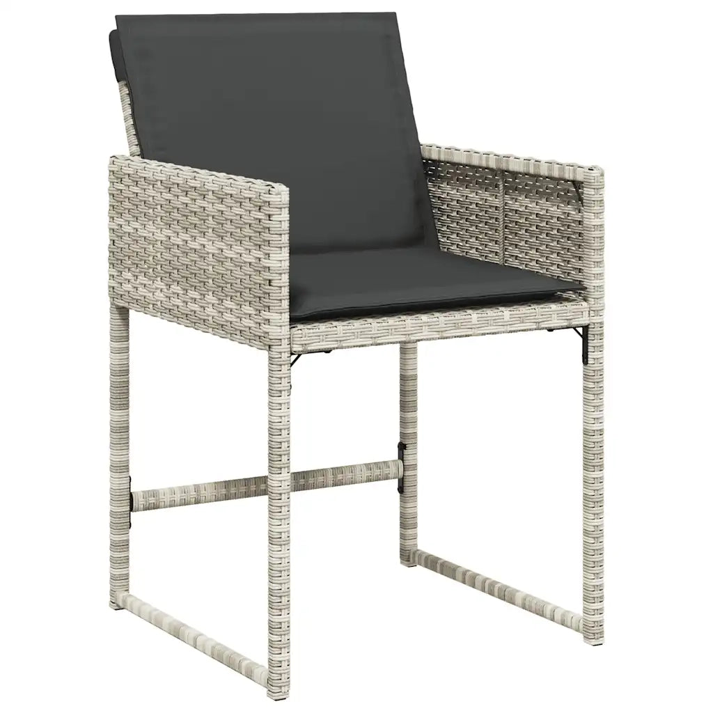 Set Pranzo da Giardino 5pz con Cuscini Grigio Chiaro Polyrattan 3211259