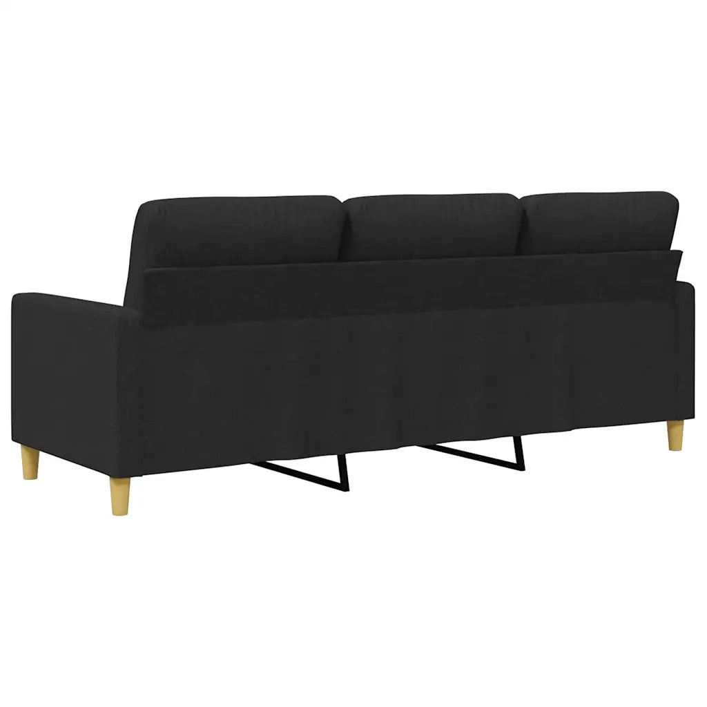 Divano a 3 Posti Nero 180 cm in Tessuto 359247