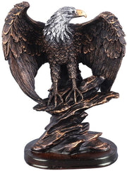 Statua di bronzo di Aquila - Scultura in cera - Oggetto decorativo per interni - Decorazione per salotto - Design antico - 18,5x10x24,5cm