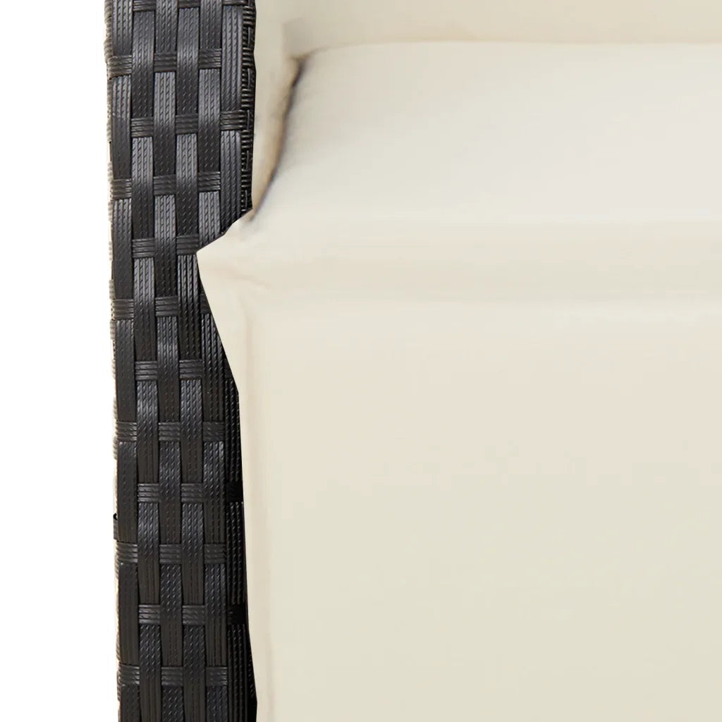 Set da Pranzo da Giardino 7 pz Nero con Cuscini in Polyrattan 3212453