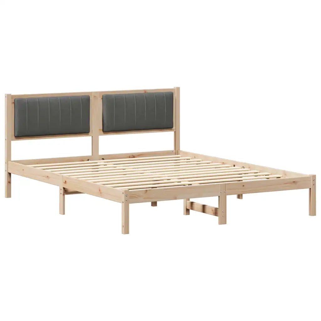 Letto con Testiera Rivestita Grigio scuro 160 x 200 cm 878245