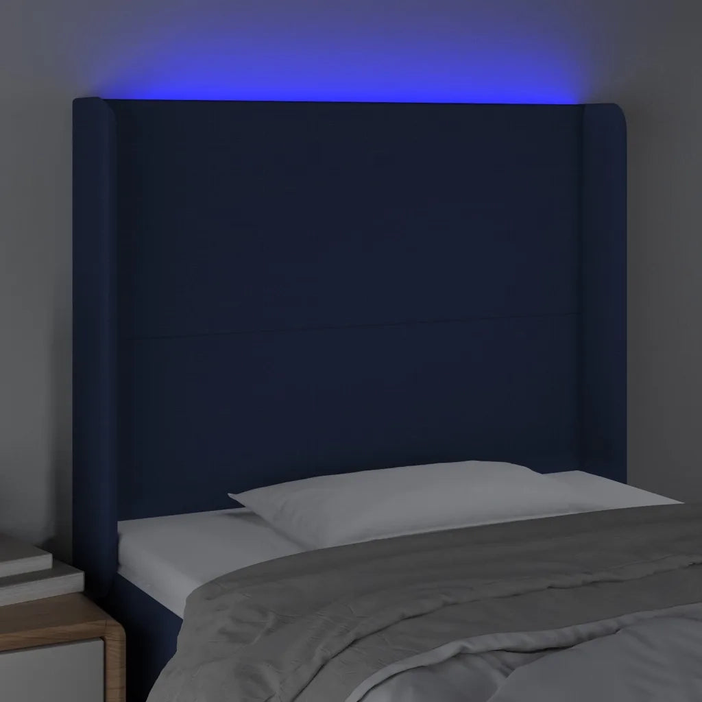 Testiera a LED Blu 103x16x118/128 cm in Tessuto 3123764