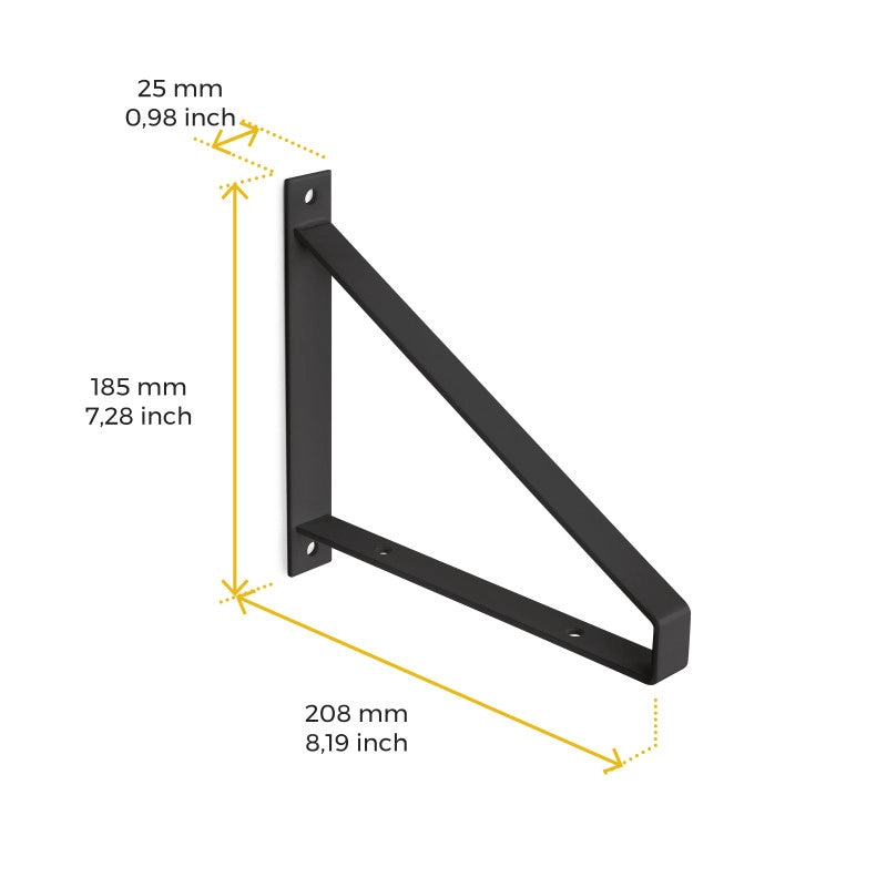 Set di supporti per mensole in legno Shelf con gancio integrato, Acciaio, Verniciato bianco