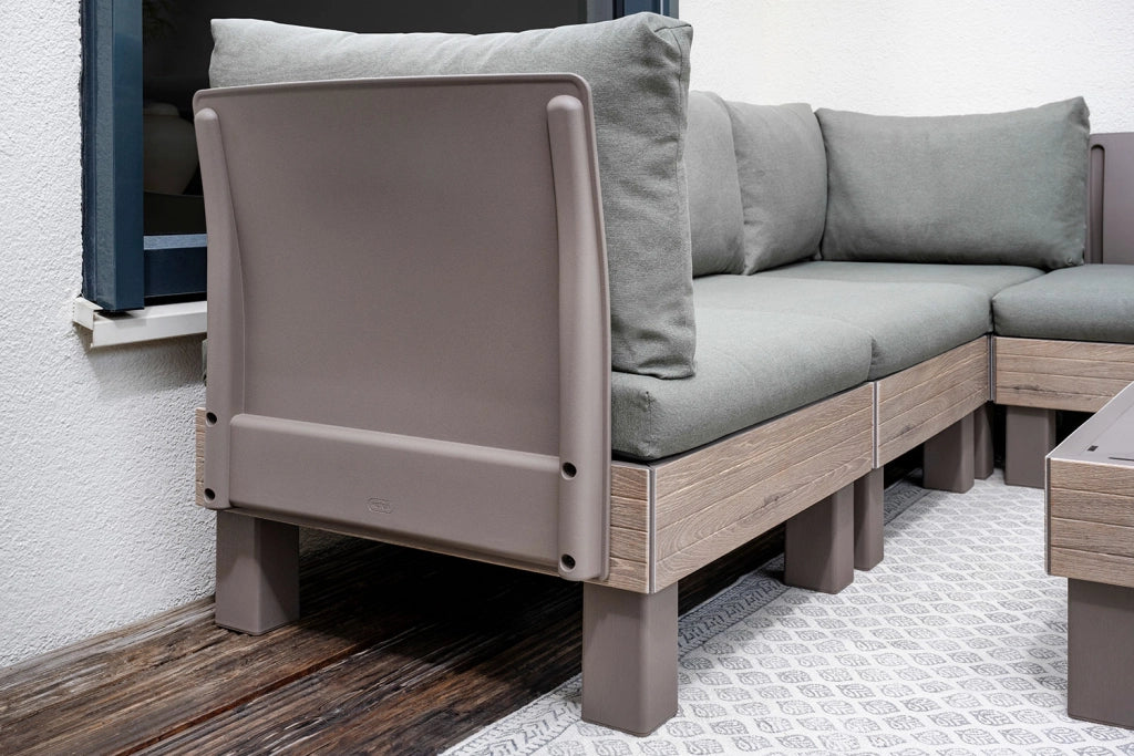 Kit Schienale Keter Elements 60x17x57 cm Effetto Vimini Ashwood e Cappuccino