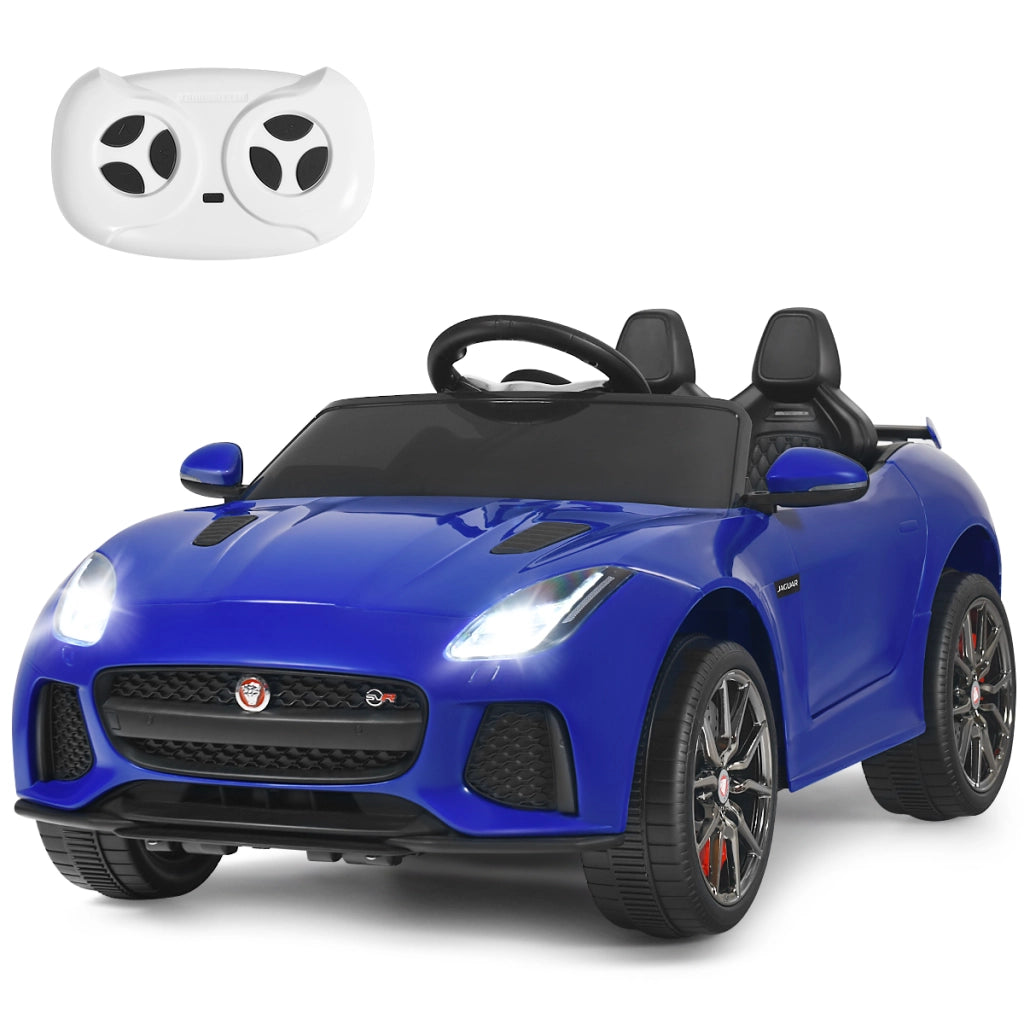 Macchina Jaguar F-type SVR 12 V per bambini con telecomando, Macchina a batterie con musica e storie Blu marino-Macchinine giocattoli
