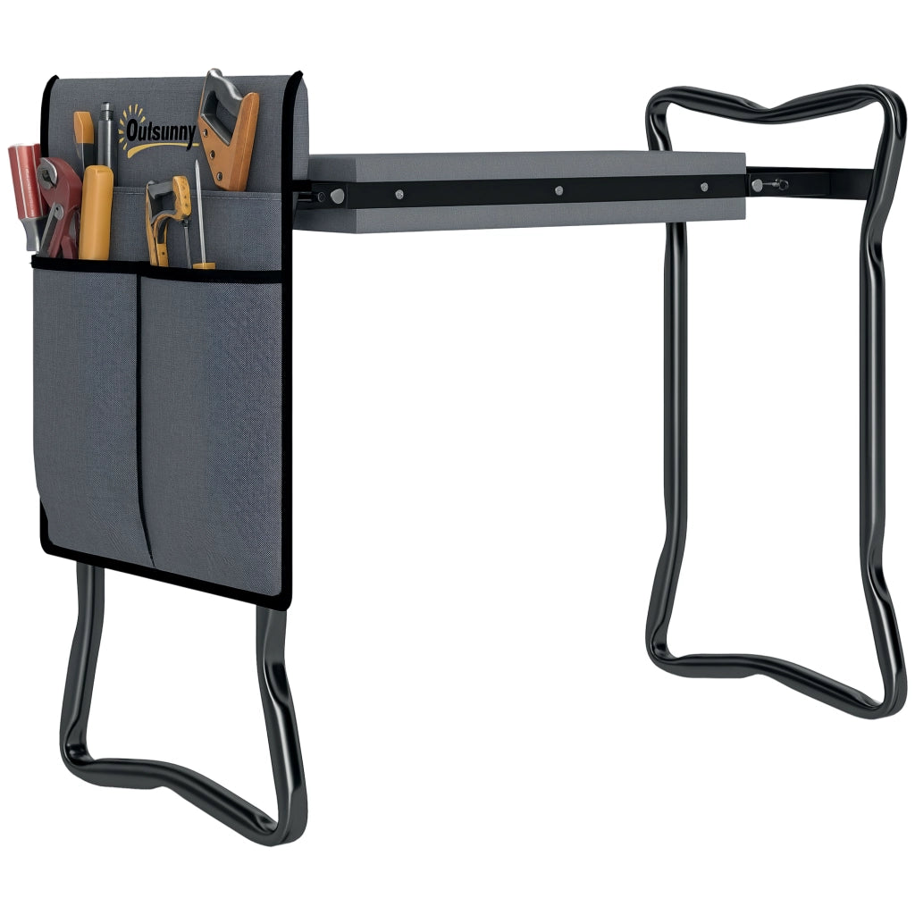 Sgabello Pieghevole da Giardino 2 in 1 ¨C Xylo ¨C Con Cuscino EVA e Borsa Portattrezzi