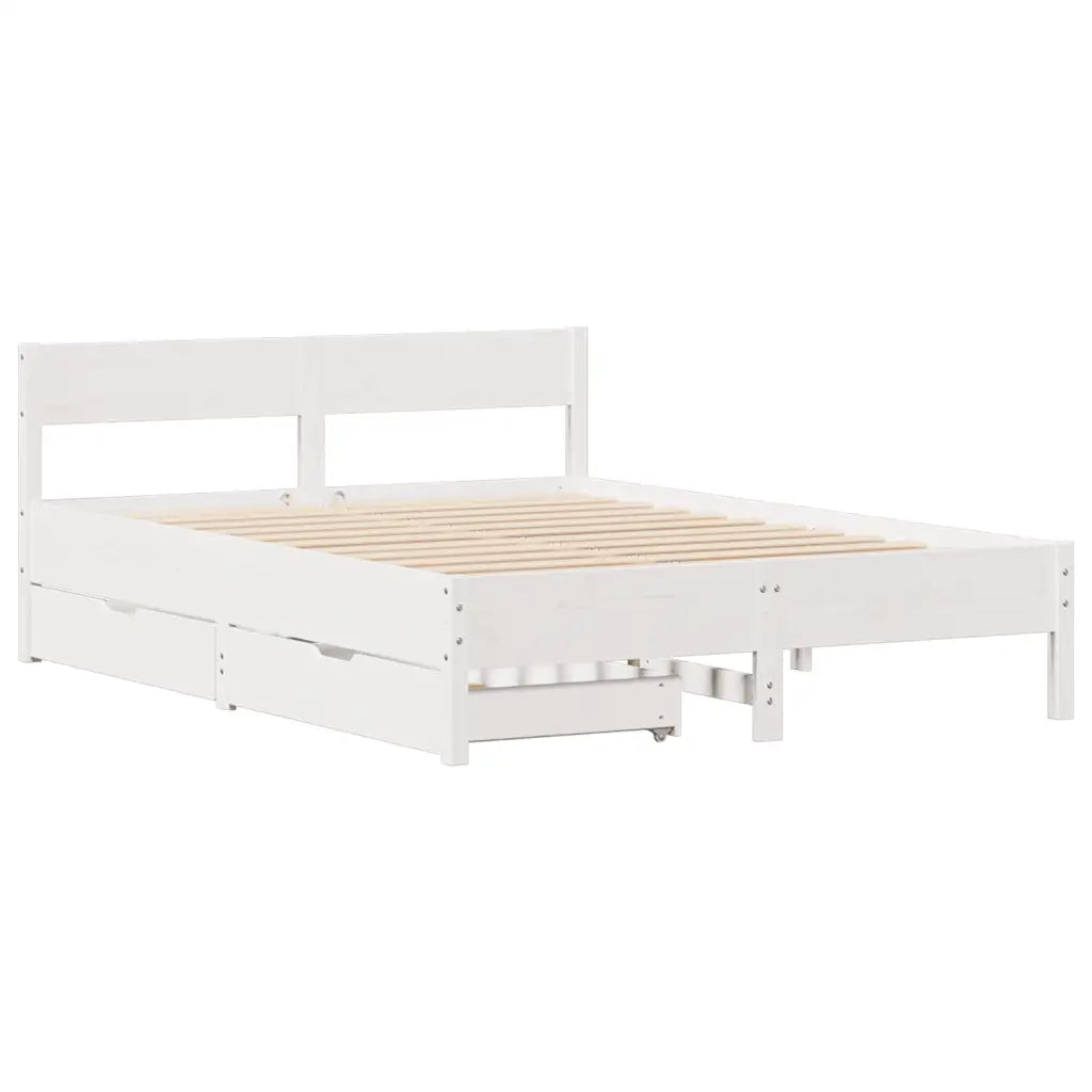 Letto senza Materasso Bianco 120x200 cm Legno Massello di Pino 3301753