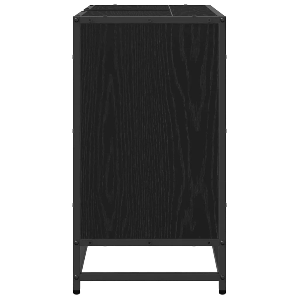 Mobile Lavabo | Armadio per Lavabo da Bagno Rovere Nero 65 x 33 x 60 cm
