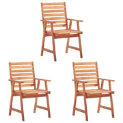 Sedie da Pranzo da Esterni con Cuscini 3 pz Massello di Acacia 3064357