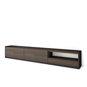 Mobile TV Soggiorno, 310x50x37 cm, Per TV fino a 80", Mobile Soggiorno, Rovere scuro e Nero