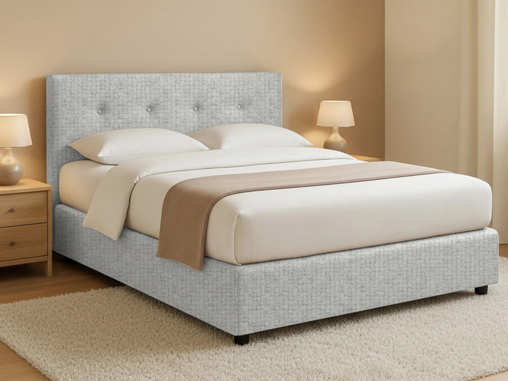 Bolton, Letto Piazza e Mezza Sfoderabile Made in Italy, Grigio Chiaro
