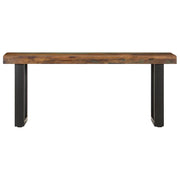 Panca-Sgabello 110 cm in Legno Massello di Recupero e Acciaio
