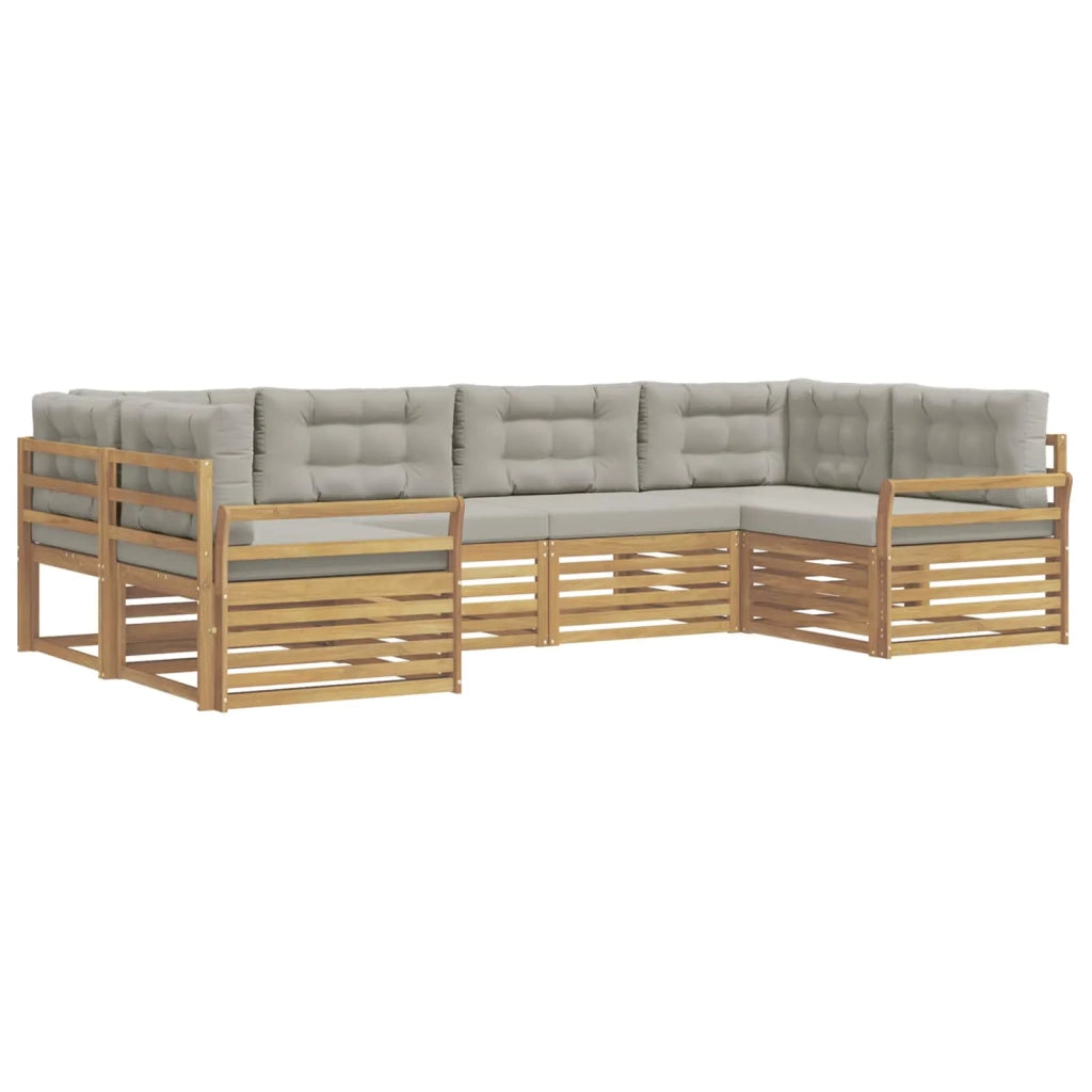 Set di divani da esterno 6 pcs Bianco e Grigio Chiaro 3391046