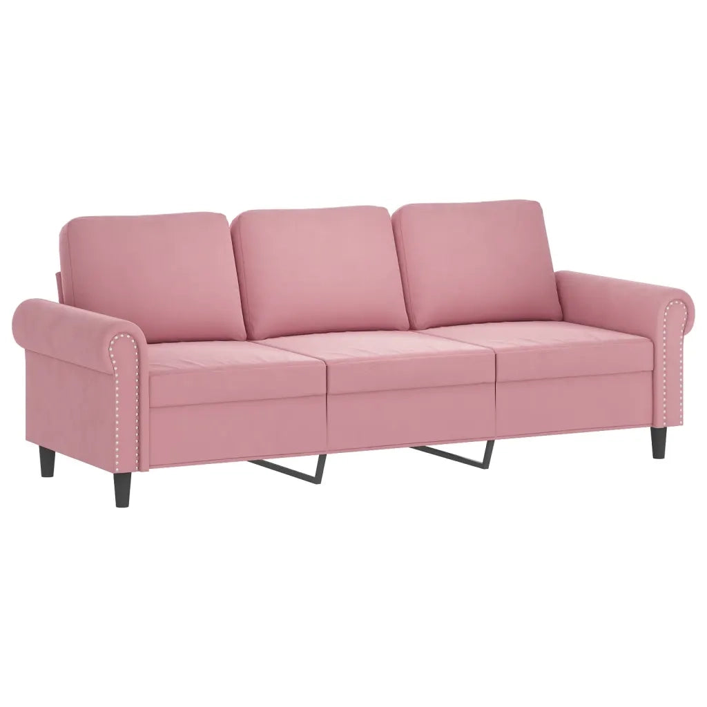 Set di Divani 3 pz con Cuscini Rosa in Velluto 3202193