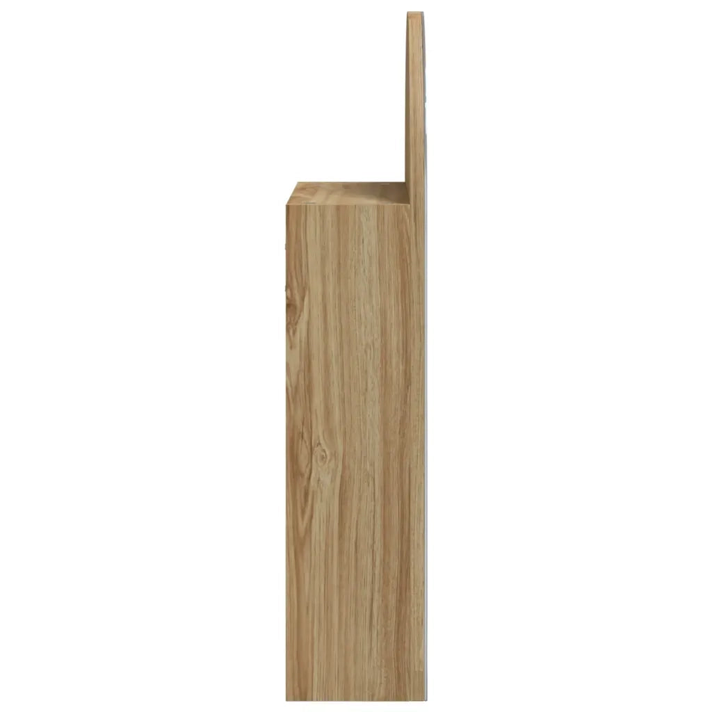 Armadietto Bagno con Specchio e LED ad Arco Rovere 42x13x70 cm 357976