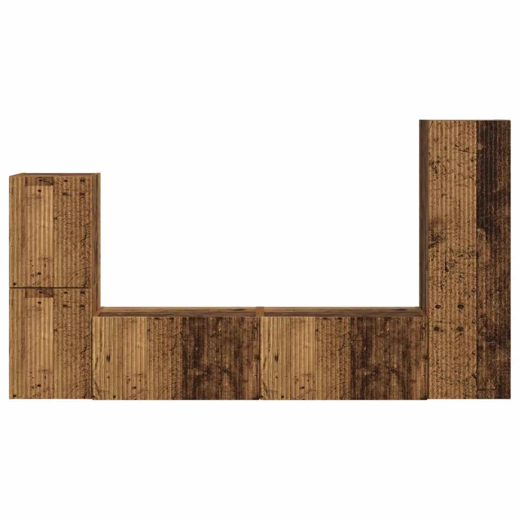 Set mobile TV 4 pcs Legno vecchio Legno multistrato 3409031