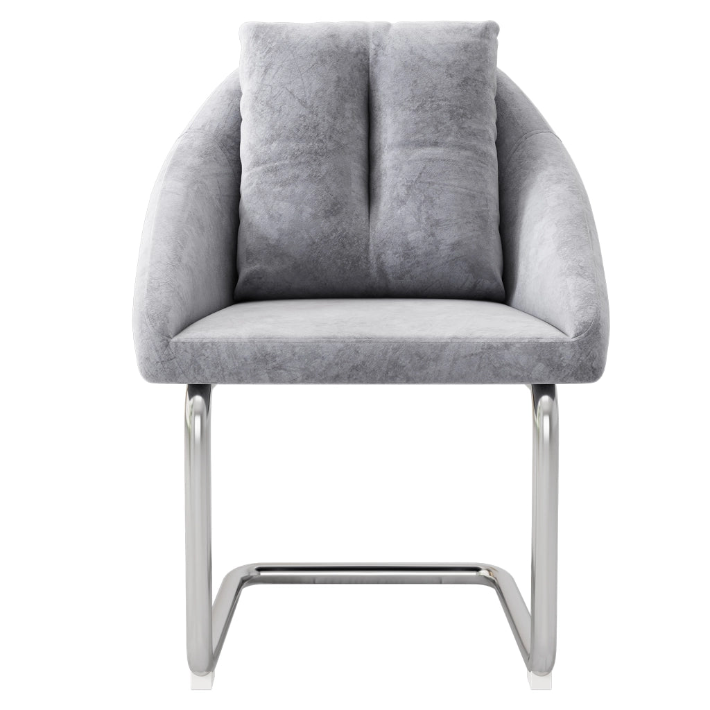 Sedia da Pranzo Girevole Imbottita in Velluto, Set 4 Pezzi con Cuscino ¨C MINIMAL ¨C Grigio