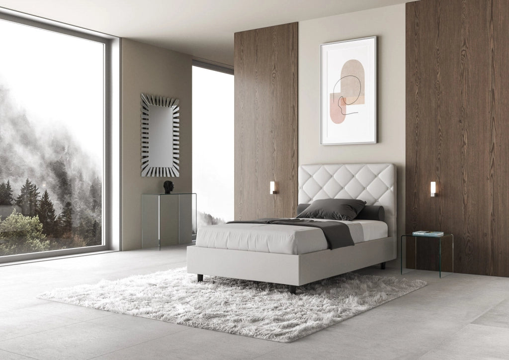 Letto 1 Piazza e Mezzo 120x190 cm Senza Rete Priya Bianco