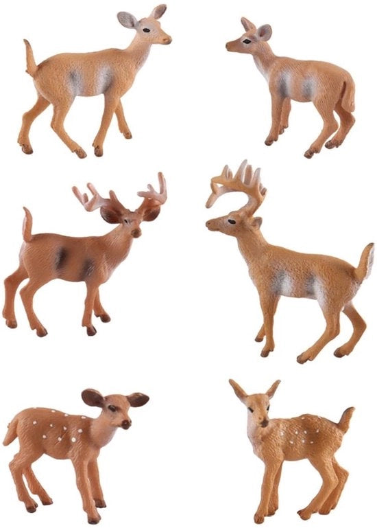 Figurine di animali da giardino 6 pezzi - Witstaartherten realistici - Animali da bosco - Giocattoli educativi - Decorazioni per feste - Materiali di sicurezza - Giocattoli animali