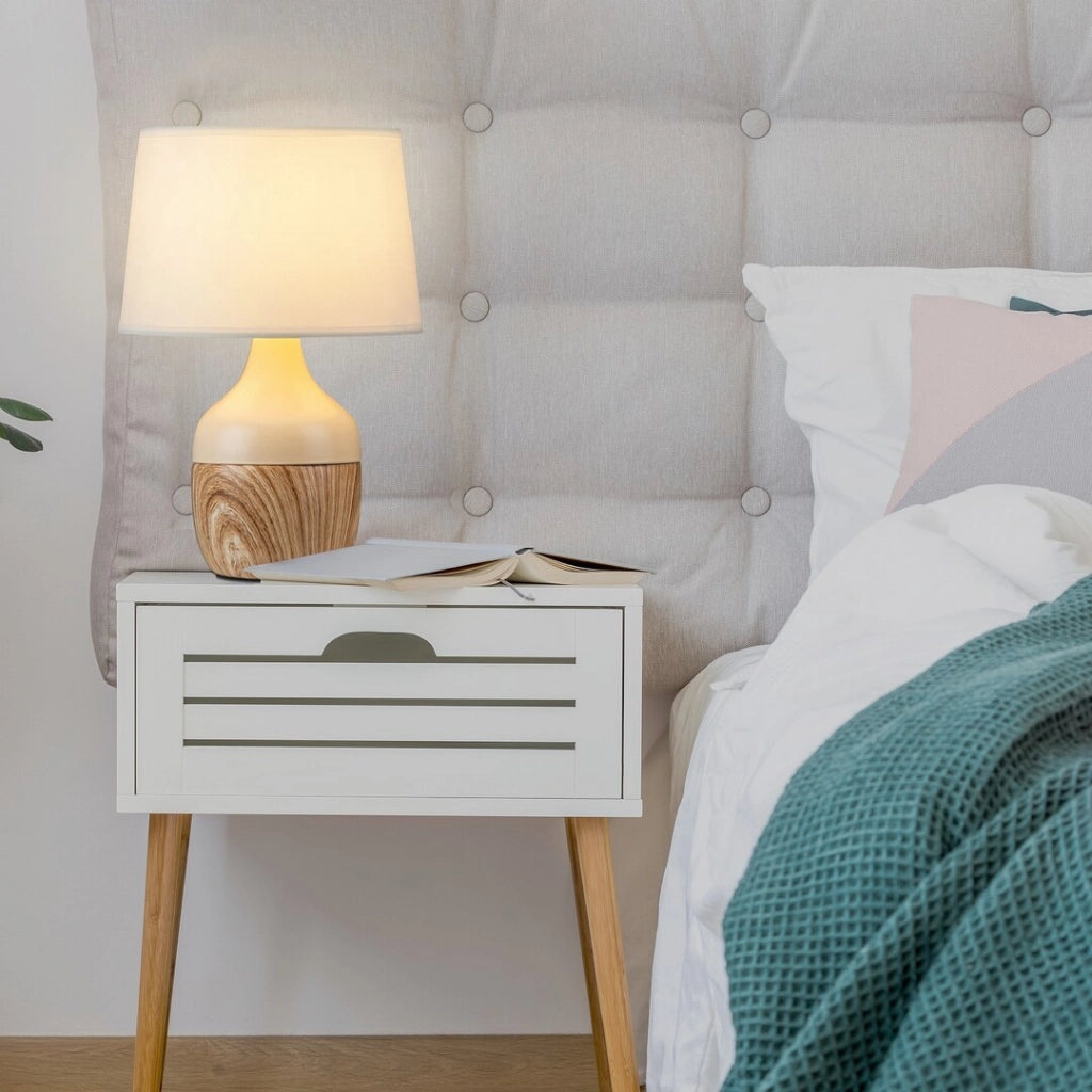 Lampada da tavolo beige con paralume E14 Yvette Rabalux