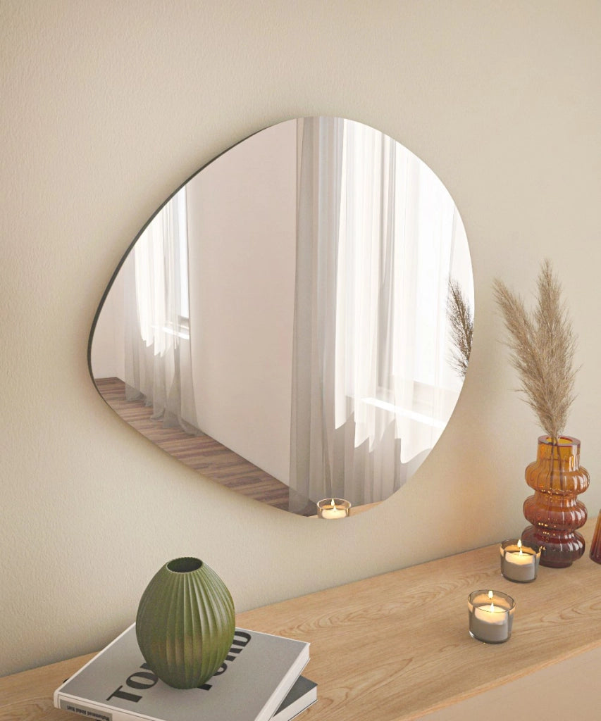 Specchio in legno "Besso" - 60 x 60 cm - Nero
