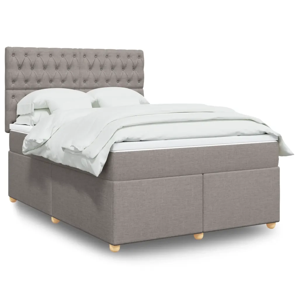 Giroletto a Molle con Materasso Tortora 140x190 cm in Tessuto 3293586