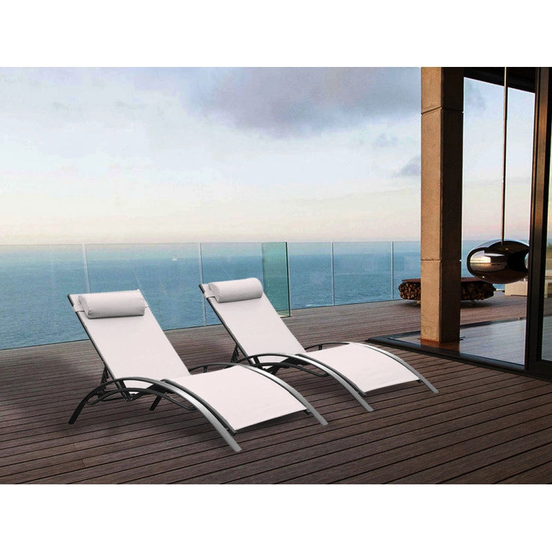 Set da 2 lettini prendisole MONACO - Ecru