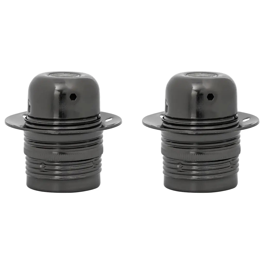 Portalampade 2 pz Nero Lucido E27 4106523