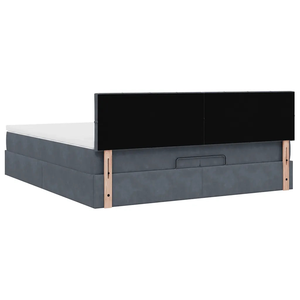 Struttura Letto Pouf con Materassi 200x200 cm Velluto 3312645