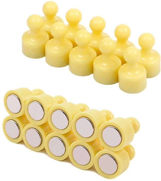 20 pezzi di magneti per frigorifero, punte magnetiche, piccoli magneti per frigorifero, forti magneti neodymium, lavagna bianca, cartello, magneti, perfetti per casa, cucina, ufficio, scuola, aula, giallo