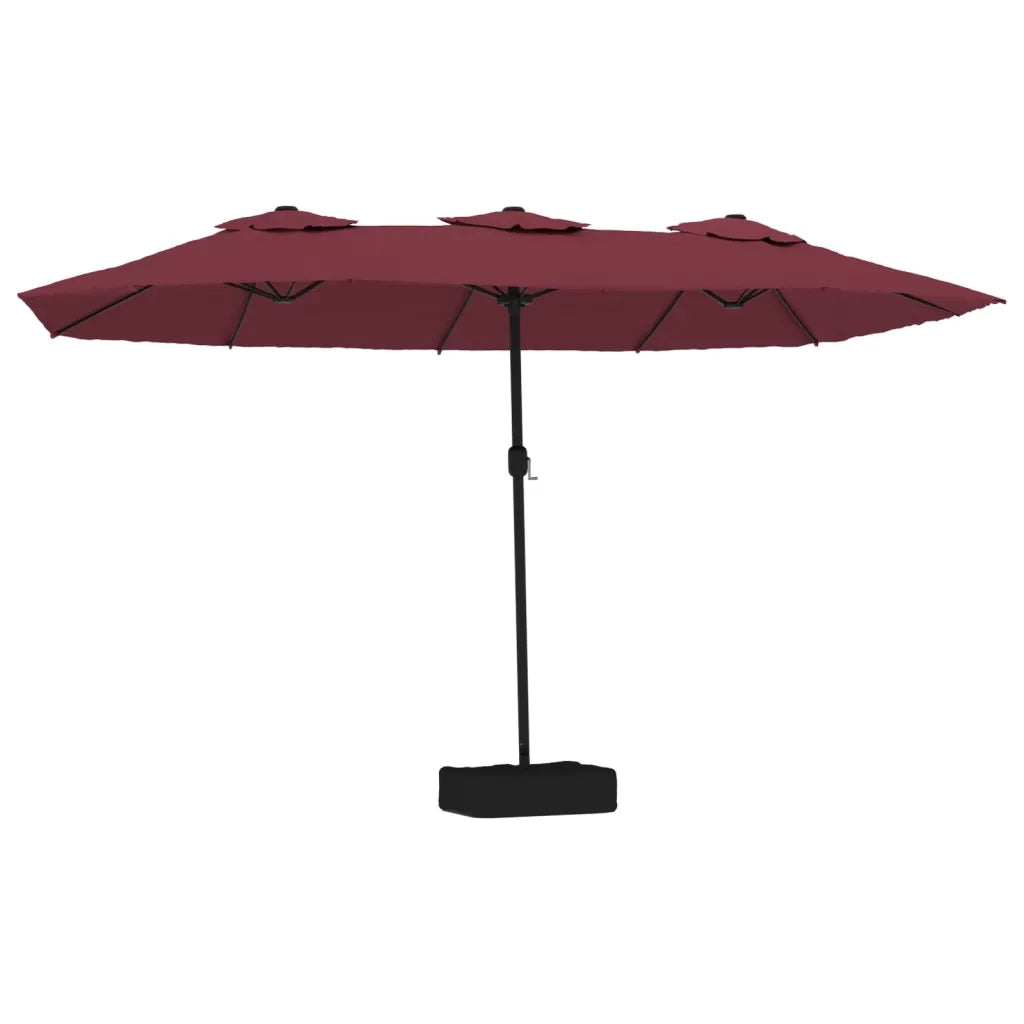 Ombrellone da Giardino-Ombrello da Balcone a Doppia Testa Rosso Bordeaux 449x265 cm