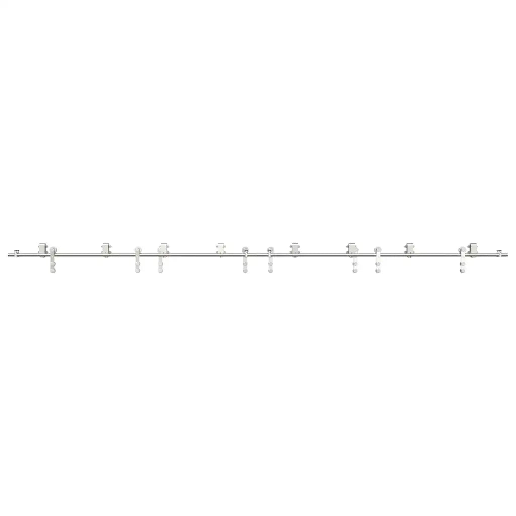 Kit Binari Porta Scorrevole 400 cm Acciaio Inossidabile Argento 3295770