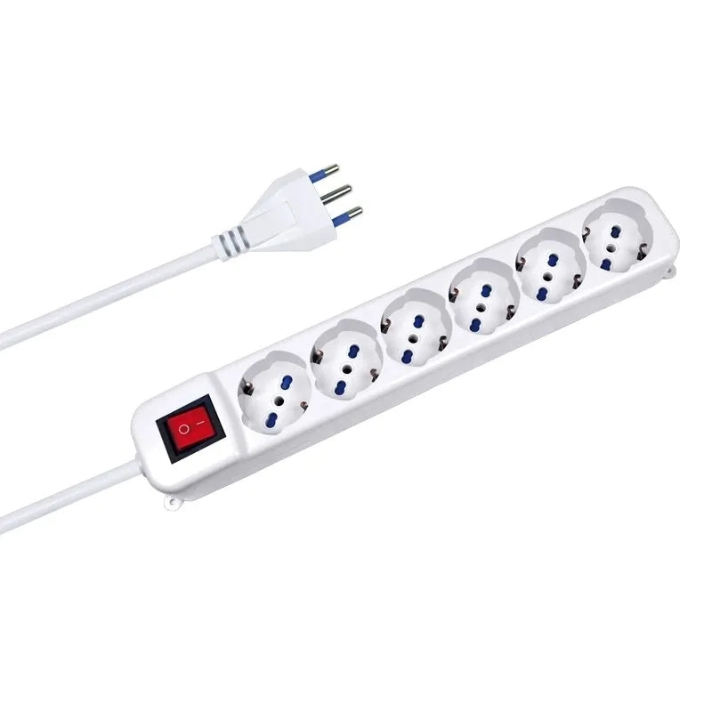 MULTIPRESA COMPATTA CON INTERRUTTORE IDEAL STAR 6 vie (2+4) - IDEAL STAR