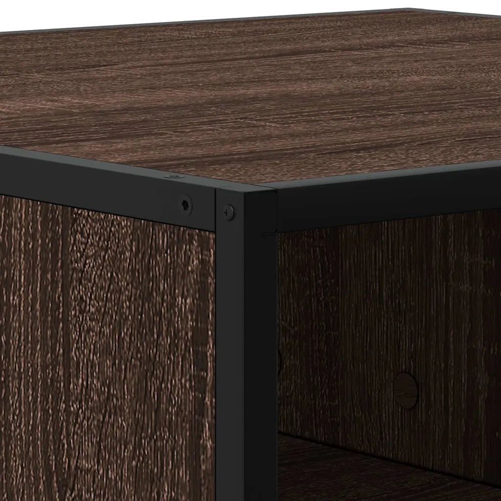 Tavolino-Tavolino da soggiorno-Tavolo Rovere Marrone 100x100x30 cm in Truciolato e Metallo