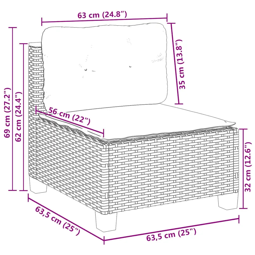 Set Divano da Giardino 10 pz con Cuscini Beige in Polyrattan 3262033