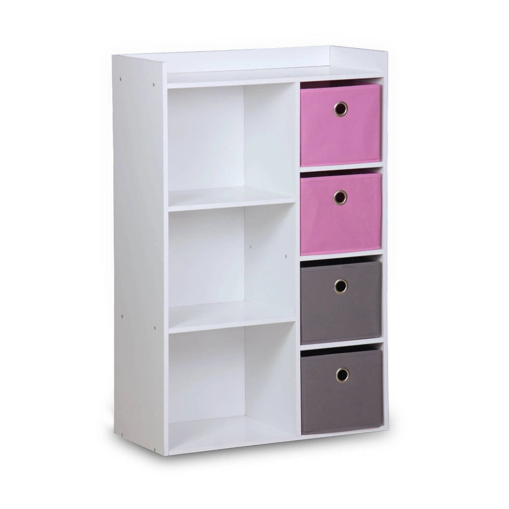 Contenitore per bambini con 4 cestini, rosa