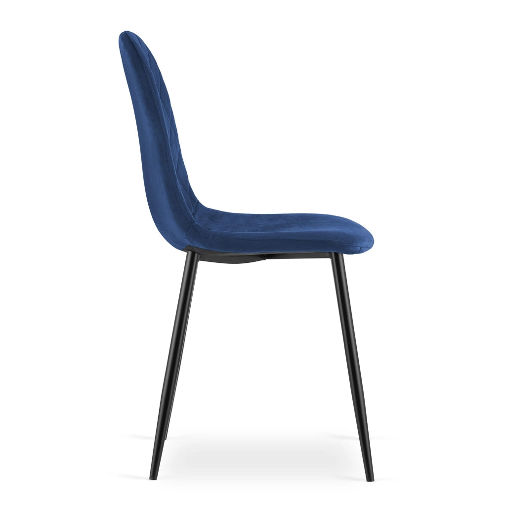 Sedia Valora DAPI in velluto blu navy con gambe in metallo x1