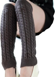 Due pair di calzettoni lunghi per donne - calzettoni per donne e ragazze invernali a maglia - calzettoni moda caldi - calze - calzettoni - unico taglia - Grigio scuro + Bianco - 40*8,5cm