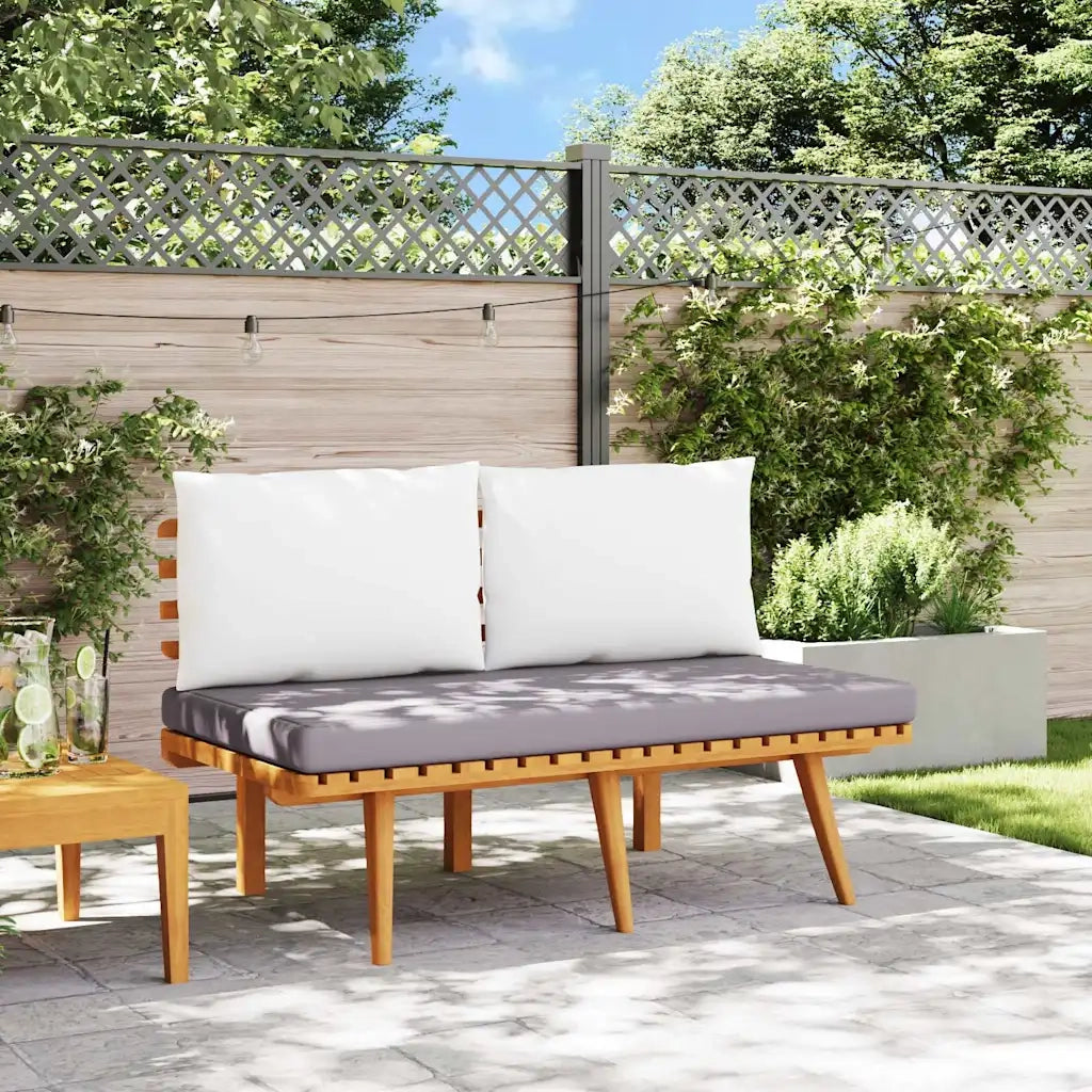 Panca da Giardino con Cuscini 115 cm in Legno Massello Acacia