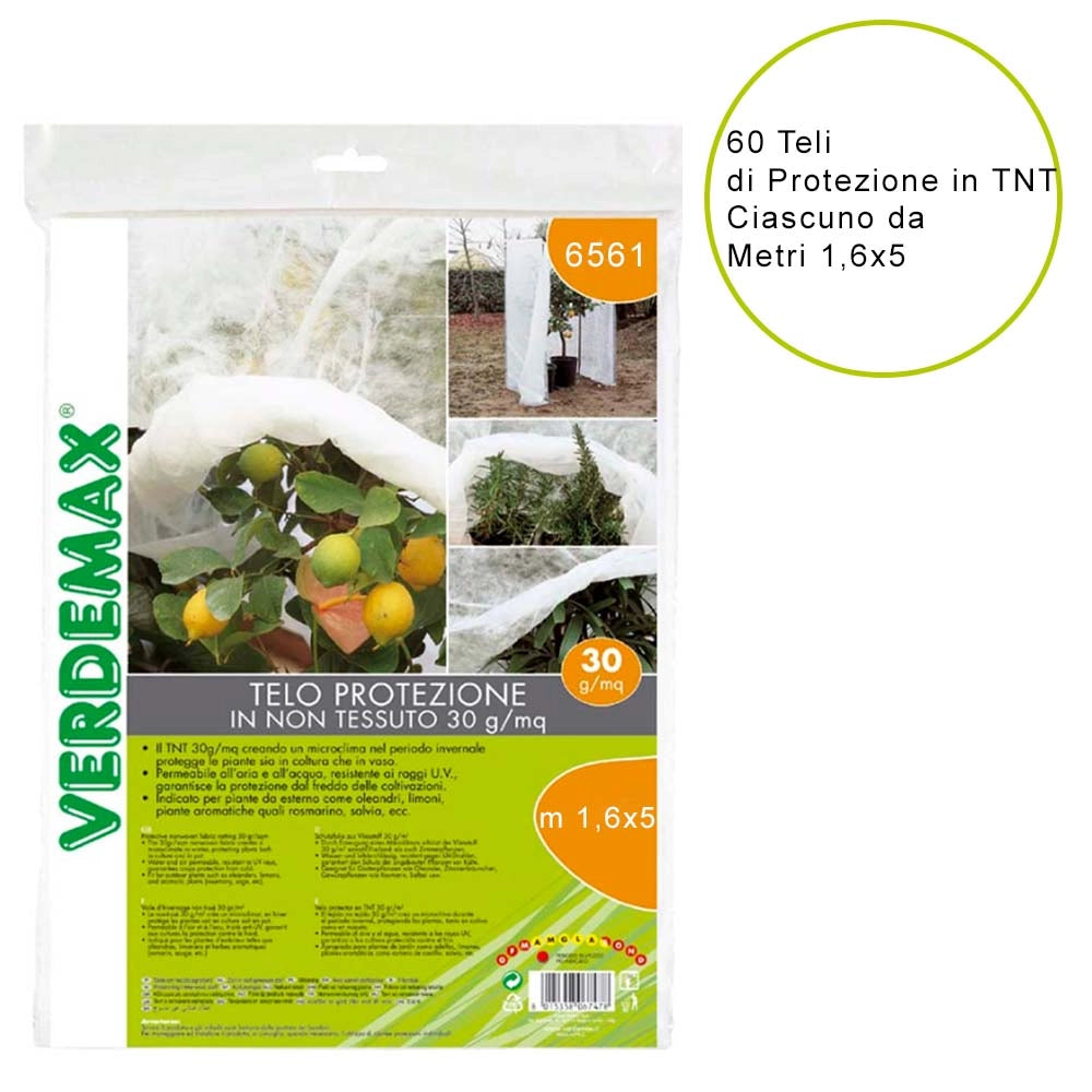 60 teli di protezione per piante da esterno oleandri limoni piante aromatiche in tnt 30 gr/mq ciascuno metri 1,6x5
