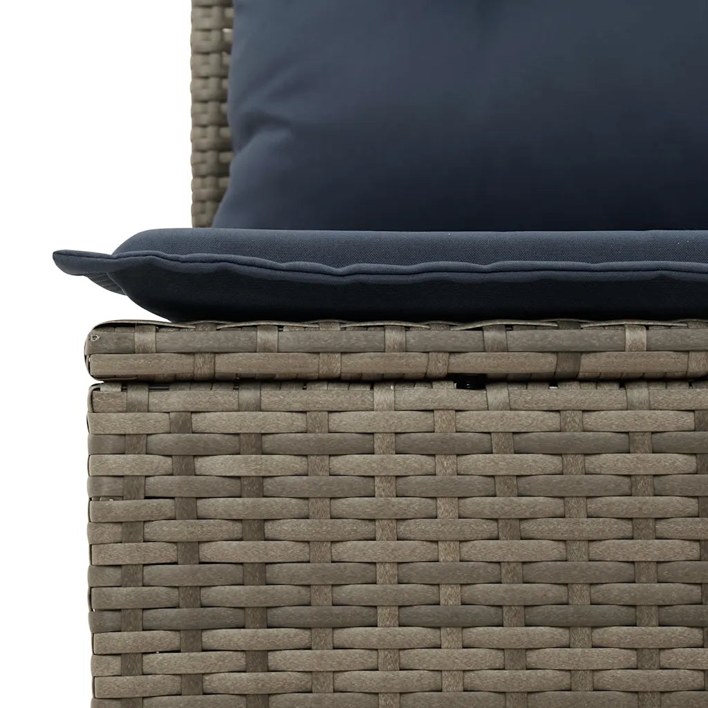 Set Divani da Giardino 4 pz con Cuscini Grigio in Polyrattan