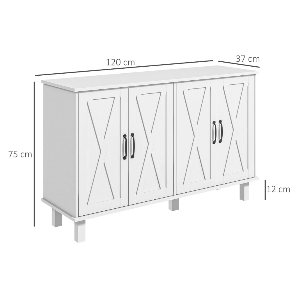 Mobile Multiuso con 4 Cassetti ¨C Minimal ¨C Bianco 120x37x75 cm